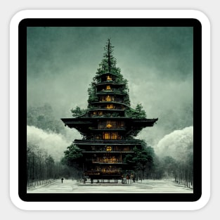 Mountain Pagoda - Fantasy Scapes Sticker